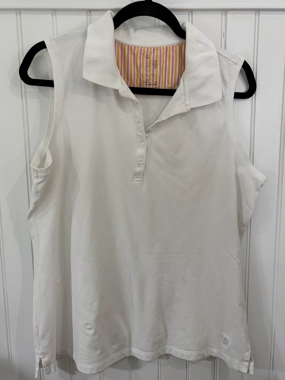 IZOD White Sleeveless Polo Tank Top (XL)